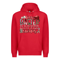 Red hey batter batter swing Premium Hoodie - RacoonDesign