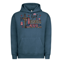 Pigment Midnight Navy god bless america Urban Hoodie - CowhideDigitalArt