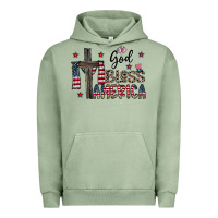 Pigment Oil Green god bless america Urban Hoodie - CowhideDigitalArt