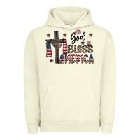 Pigment Pistachio god bless america Urban Hoodie - CowhideDigitalArt