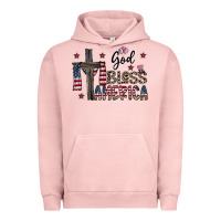 Pigment Salmon god bless america Urban Hoodie - CowhideDigitalArt