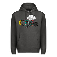 Charcoal Heather chef Premium Hoodie - CowhideDigitalArt
