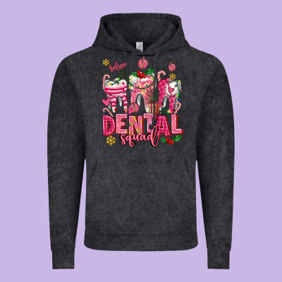 Pink Christmas Teeth Dental Squad Vintage Hoodie Designed By Adodesignshop