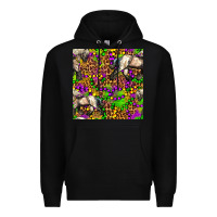Black mardi gras leopard horse seamless pattern Premium Hoodie - FaDigitalArtStudio