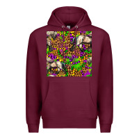 Burgundy mardi gras leopard horse seamless pattern Premium Hoodie - FaDigitalArtStudio