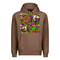 Chestnut mardi gras leopard horse seamless pattern Premium Hoodie - FaDigitalArtStudio