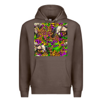 Coffee mardi gras leopard horse seamless pattern Premium Hoodie - FaDigitalArtStudio