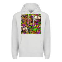 Dove Grey mardi gras leopard horse seamless pattern Premium Hoodie - FaDigitalArtStudio