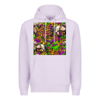 Lilac mardi gras leopard horse seamless pattern Premium Hoodie - FaDigitalArtStudio