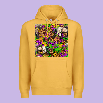 Mardi Gras Leopard Horse Seamless Pattern Premium Hoodie Designed By Fadigitalartstudio