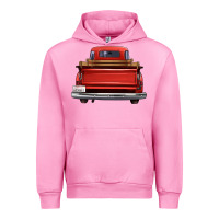 Fuchsia Pink western red truck back view Urban Hoodie - FaDigitalArtStudio