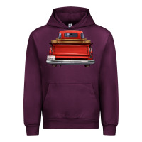 Mauve Wine western red truck back view Urban Hoodie - FaDigitalArtStudio