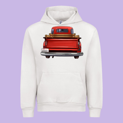 Western Red Truck Back View Urban Hoodie Designed By Fadigitalartstudio