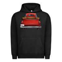 Pigment Black western red truck back view Urban Hoodie - FaDigitalArtStudio