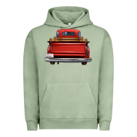 Pigment Oil Green western red truck back view Urban Hoodie - FaDigitalArtStudio