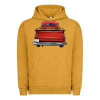 Pigment Peanut Butter western red truck back view Urban Hoodie - FaDigitalArtStudio