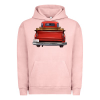 Pigment Salmon western red truck back view Urban Hoodie - FaDigitalArtStudio