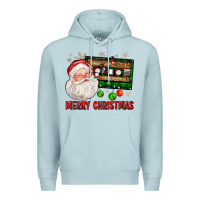Blue Mist Merry christmas santa cassette Premium Hoodie - FaDigitalArtStudio