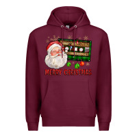 Burgundy Merry christmas santa cassette Premium Hoodie - FaDigitalArtStudio