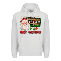 Dove Grey Merry christmas santa cassette Premium Hoodie - FaDigitalArtStudio