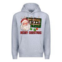 Heather Grey Merry christmas santa cassette Premium Hoodie - FaDigitalArtStudio