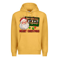 Mustard Merry christmas santa cassette Premium Hoodie - FaDigitalArtStudio