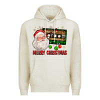 Oatmeal Heather Merry christmas santa cassette Premium Hoodie - FaDigitalArtStudio