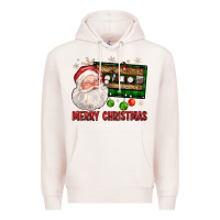 Pale Pink Merry christmas santa cassette Premium Hoodie - FaDigitalArtStudio