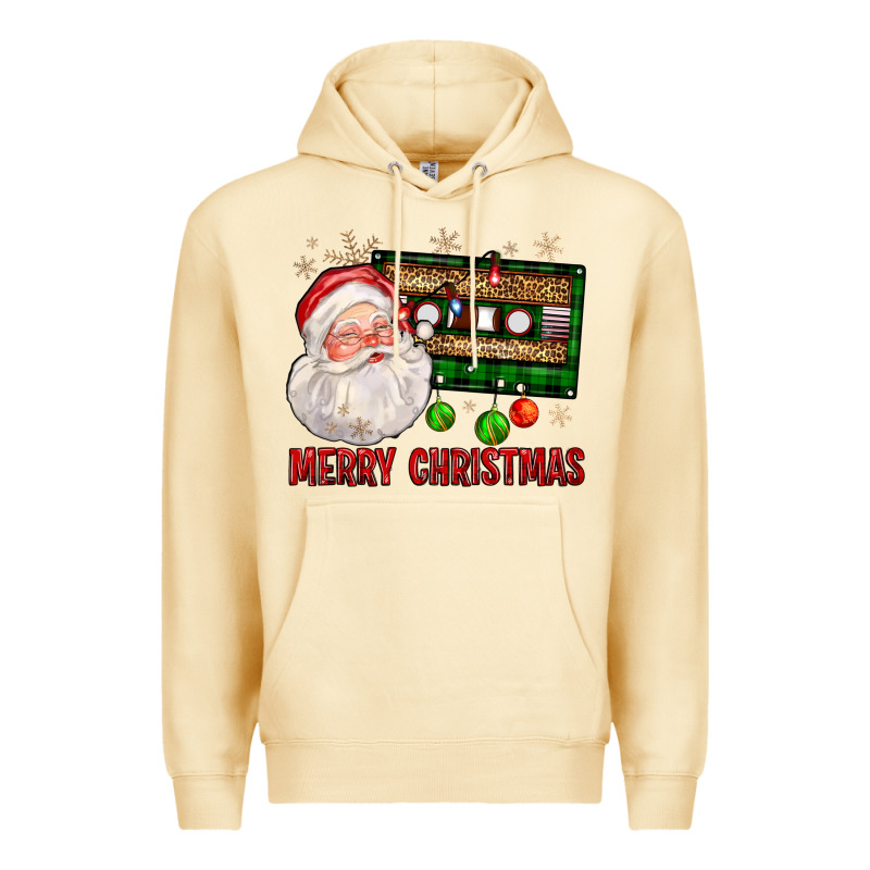 Merry Christmas Santa Cassette Premium Hoodie by FaDigitalArtStudio | Teevron