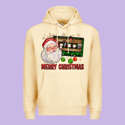 Merry Christmas Santa Cassette Premium Hoodie Designed By Fadigitalartstudio