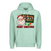 Seafoam Merry christmas santa cassette Premium Hoodie - FaDigitalArtStudio