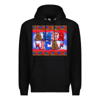 Black america thunderbolt Premium Hoodie - HRA Design Shop