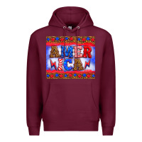 Burgundy america thunderbolt Premium Hoodie - HRA Design Shop