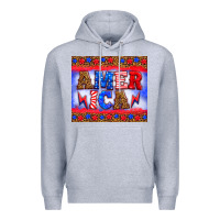 Heather Grey america thunderbolt Premium Hoodie - HRA Design Shop