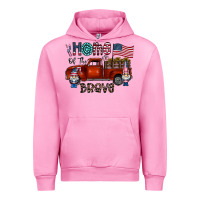 Fuchsia Pink home of the brave Urban Hoodie - CowhideDigitalArt