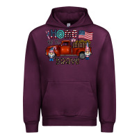 Mauve Wine home of the brave Urban Hoodie - CowhideDigitalArt