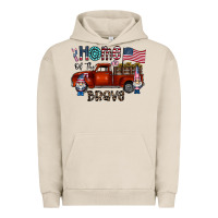 Pigment French Oak home of the brave Urban Hoodie - CowhideDigitalArt