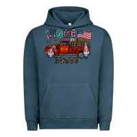 Pigment Midnight Navy home of the brave Urban Hoodie - CowhideDigitalArt