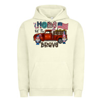 Pigment Pistachio home of the brave Urban Hoodie - CowhideDigitalArt