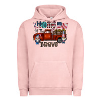 Pigment Salmon home of the brave Urban Hoodie - CowhideDigitalArt