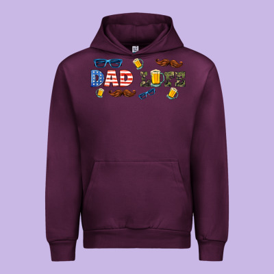 Dad Life  Libbey Glass Urban Hoodie Designed By Hra Design Shop