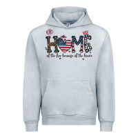 Heather Grey home of the free beacuse of the brave Urban Hoodie - CowhideDigitalArt