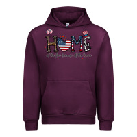 Mauve Wine home of the free beacuse of the brave Urban Hoodie - CowhideDigitalArt