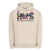 Pigment French Oak home of the free beacuse of the brave Urban Hoodie - CowhideDigitalArt