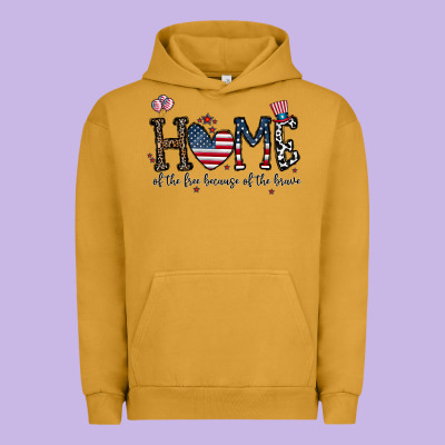 Home Of The Free Beacuse Of The Brave Urban Hoodie Designed By Cowhidedigitalart