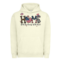 Pigment Pistachio home of the free beacuse of the brave Urban Hoodie - CowhideDigitalArt