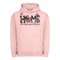 Pigment Salmon home of the free beacuse of the brave Urban Hoodie - CowhideDigitalArt