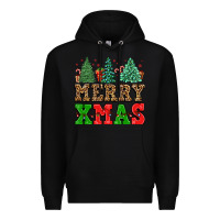 Black merry xmas Premium Hoodie - FaDigitalArtStudio