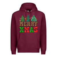 Burgundy merry xmas Premium Hoodie - FaDigitalArtStudio
