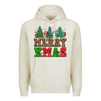Oatmeal Heather merry xmas Premium Hoodie - FaDigitalArtStudio